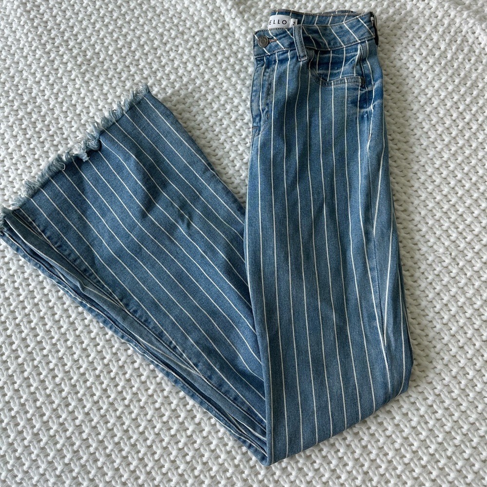 flare striped jeans